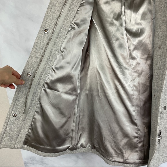 J. Crew Chateau Parka Italian Wool Stadium Cloth Coat Fur Hood B3901 Gray 00 - Picture 11 of 16